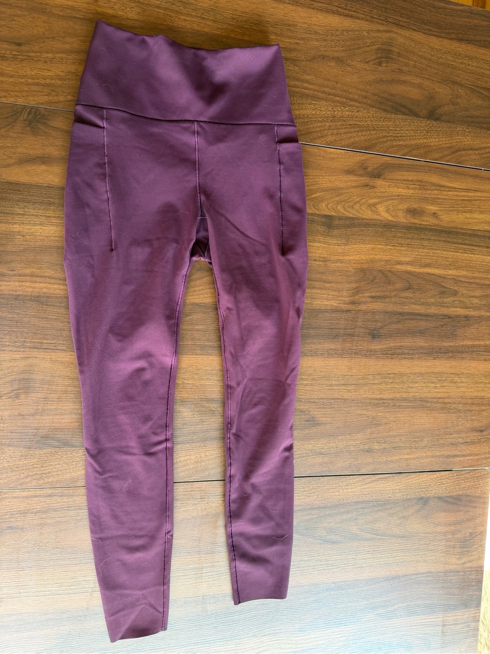 Spyder Active XS Burgundy High Rise Performance Leggings Workout Yoga Athleisure